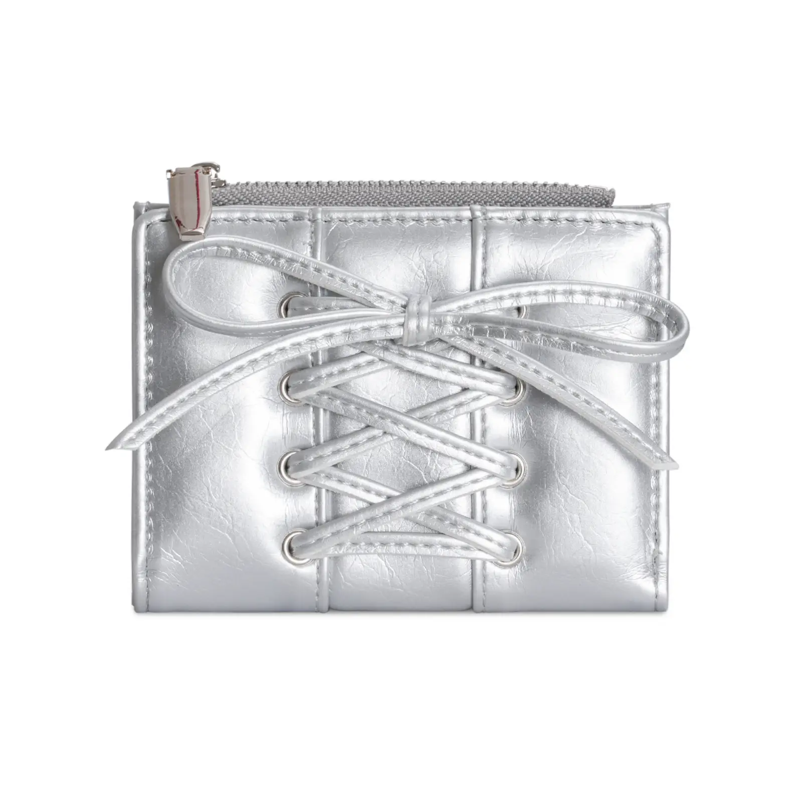 Lace-up bow mini wallet