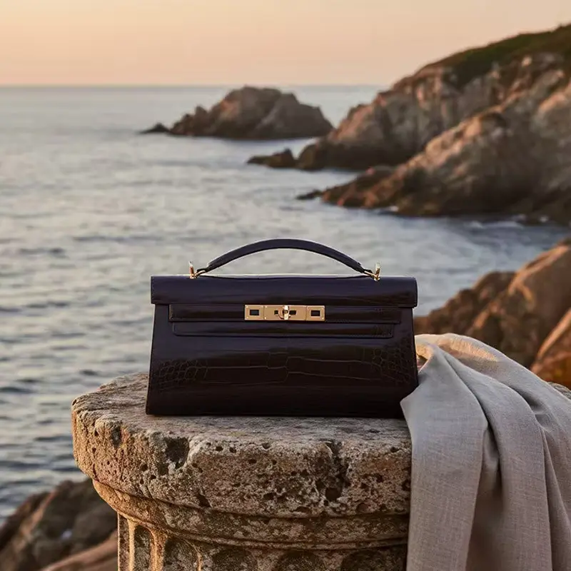 Callista Croc-Embossed Mini Handle Bag