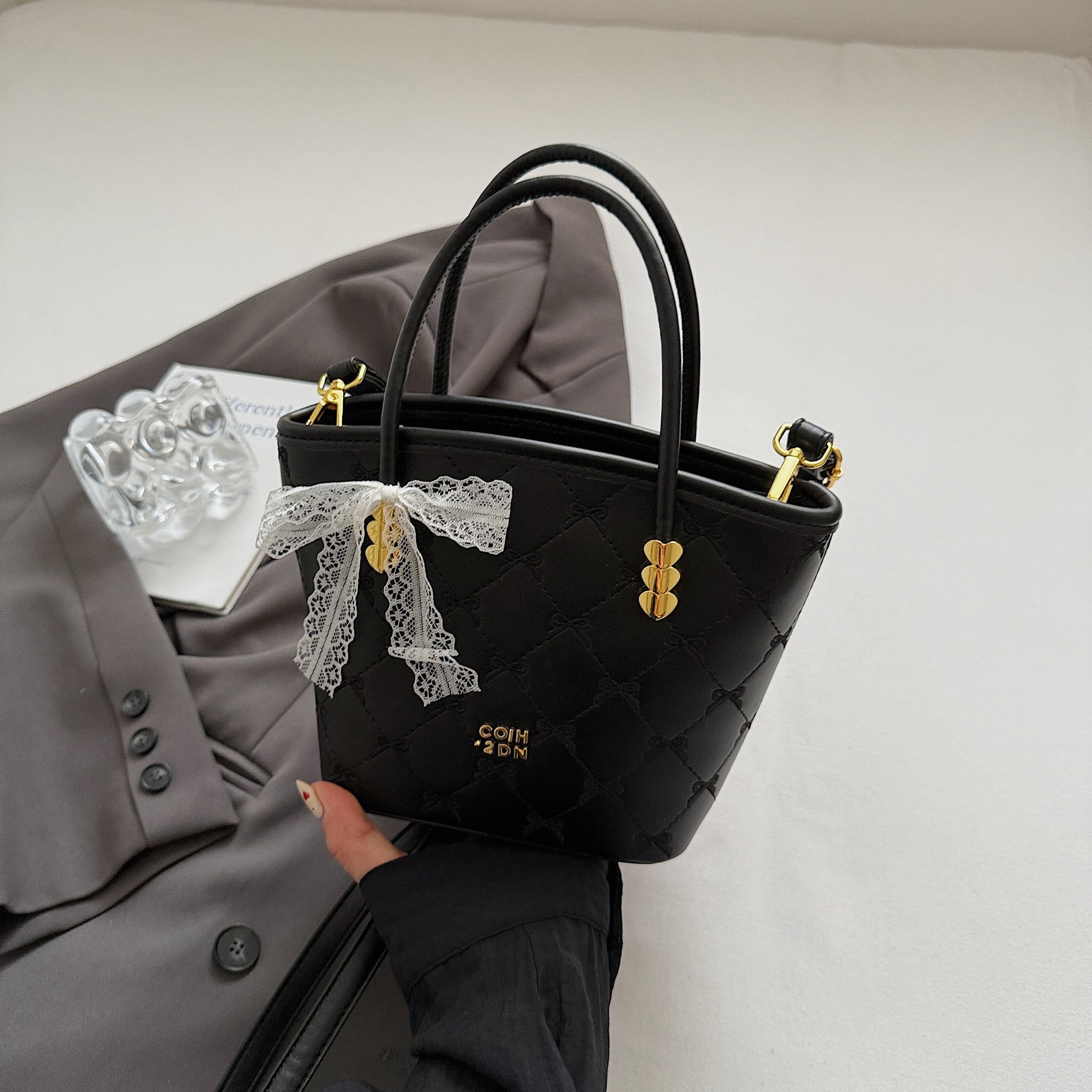 Elegant Quilted Mini Tote Bag 