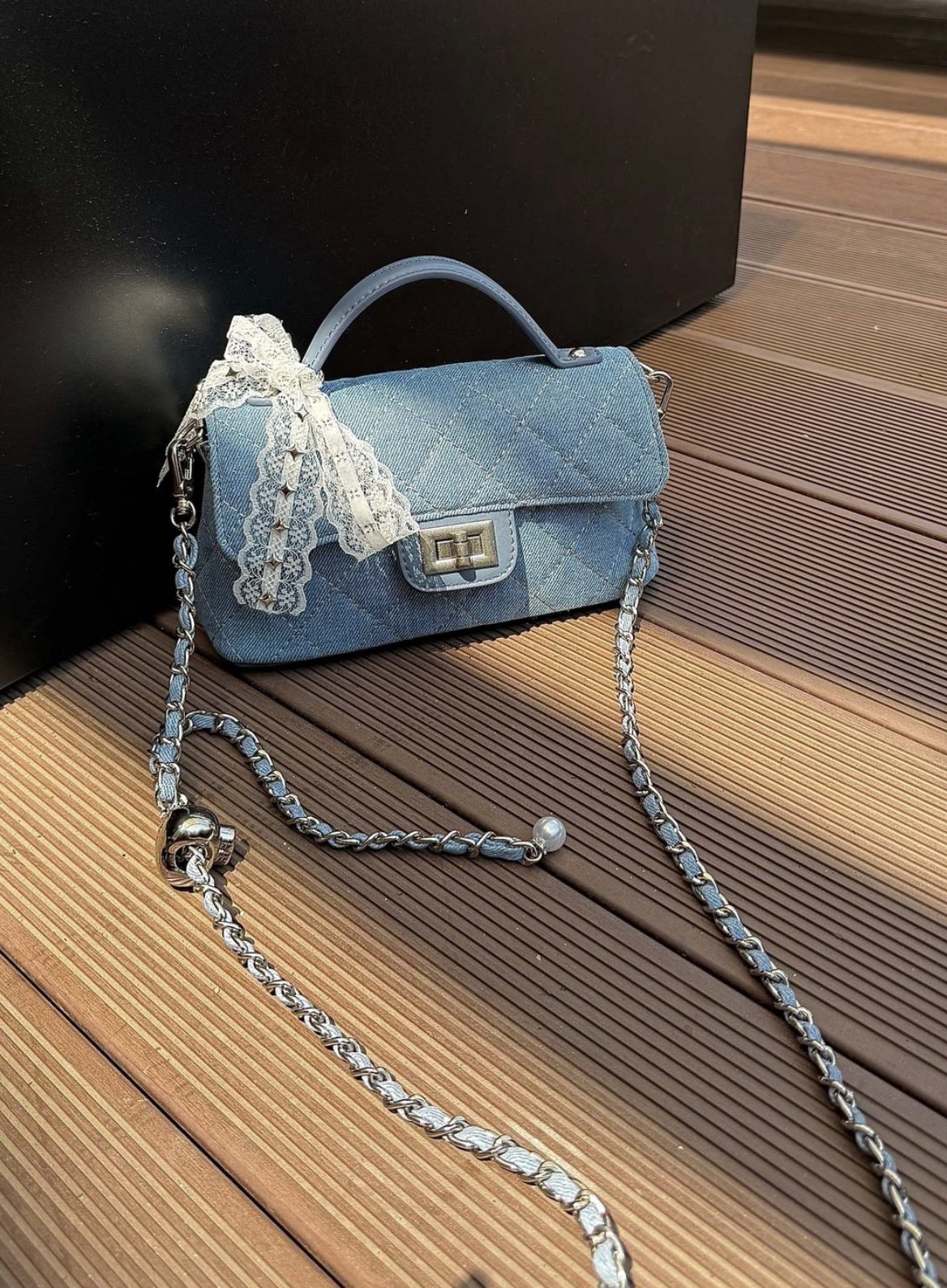 Premium Denim Quilted Handbag