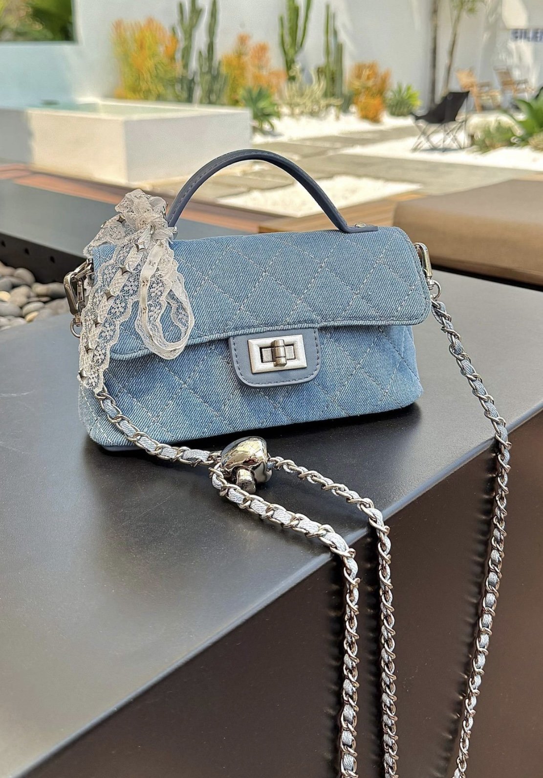 Premium Denim Quilted Handbag