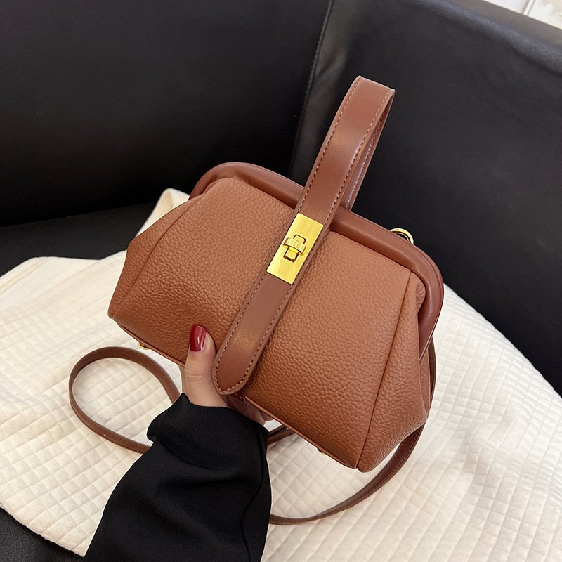 Textured bucket crossbody