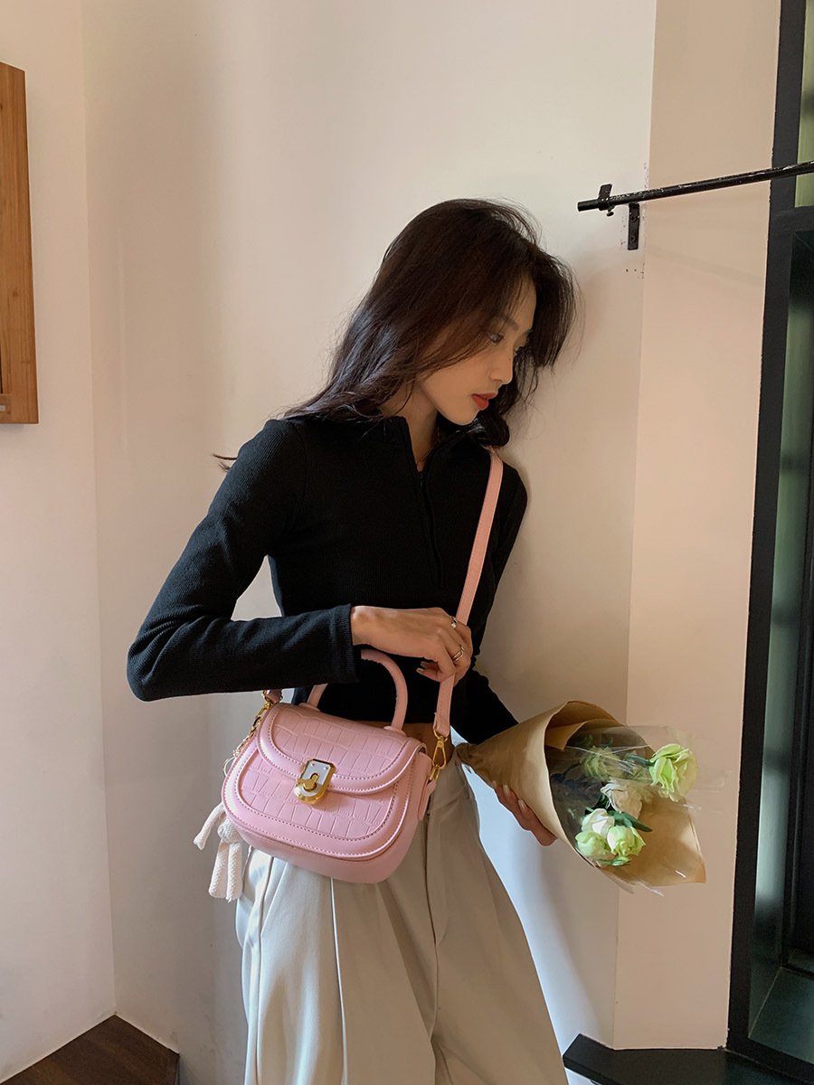 The Crescent Croc-Embossed Satchel